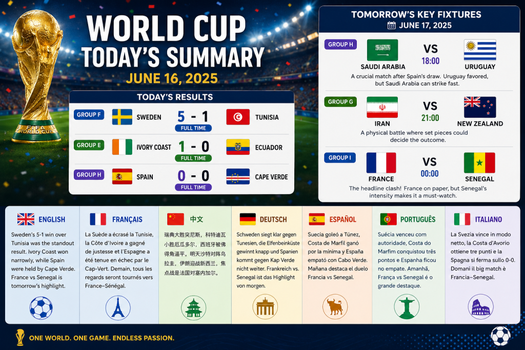 Coupe du monde : la Suède frappe fort, l’Espagne tenue en échec par le Cap-Vert