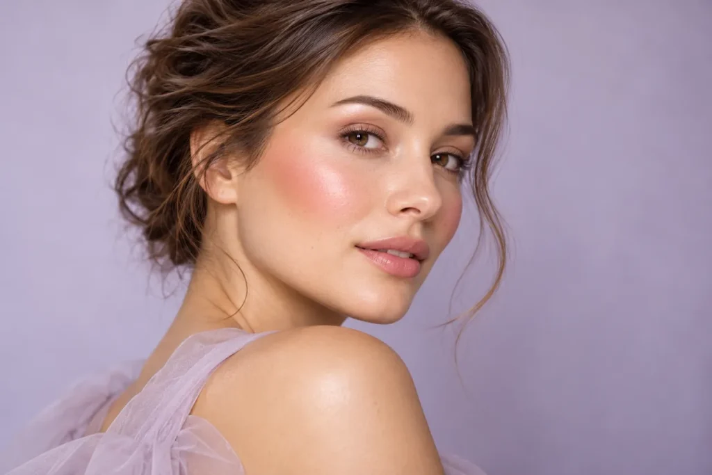 Comment appliquer le blush sur un visage rond : placement et fondu