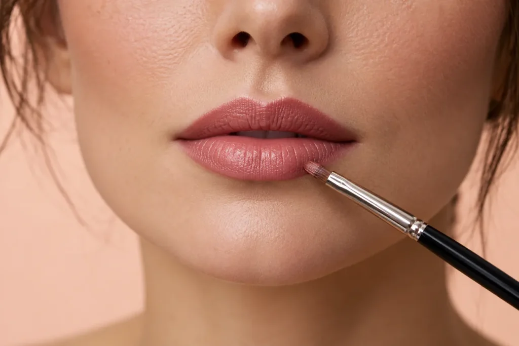 Lippenstift auf schmalen Lippen auftragen: Lippenkonturenstift und definierte Form